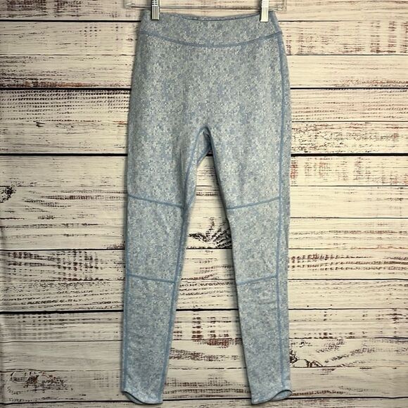 GYMSHARK FLEUR LEGGING MARL BLUE TEXTURED WOMENS SMALL WORKOUT ACTIVEWEAR - Picture 1 of 9